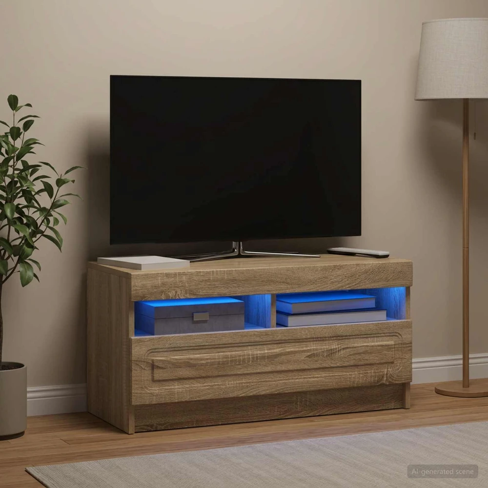 TV staliukas LED televizoriaus spintelė Sonoma ąžuolas Apdirbta mediena