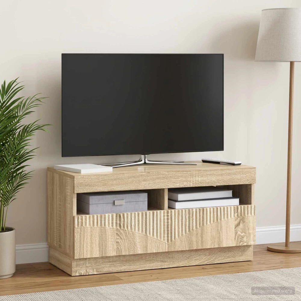 TV staliukas LED televizoriaus spintelė Sonoma ąžuolas Apdirbta mediena