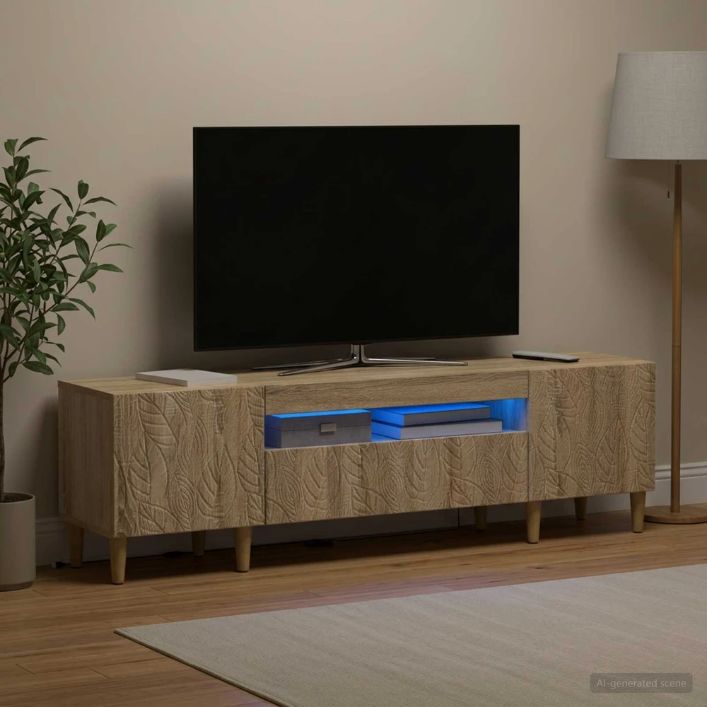 TV staliukas LED televizoriaus spintelė Sonoma ąžuolas Apdirbta mediena