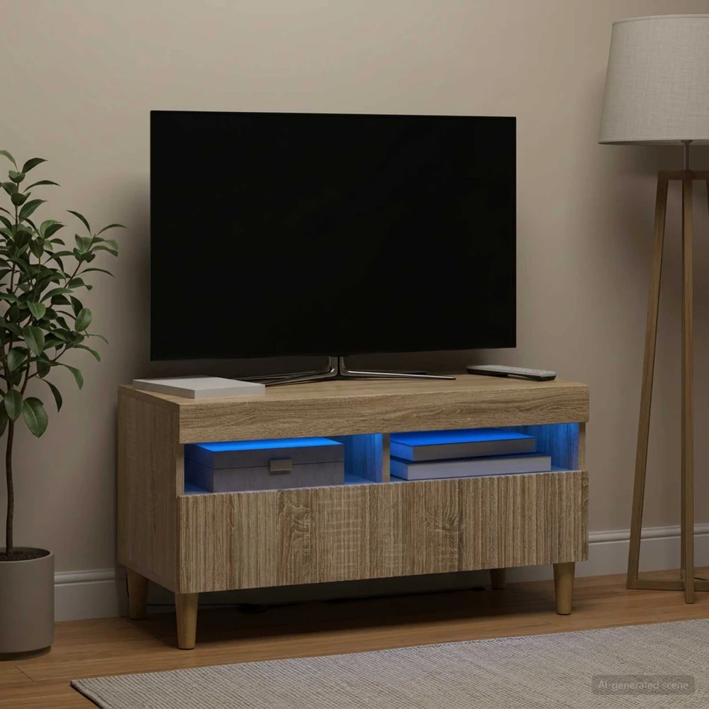 TV staliukas LED televizoriaus spintelė Sonoma ąžuolas Apdirbta mediena
