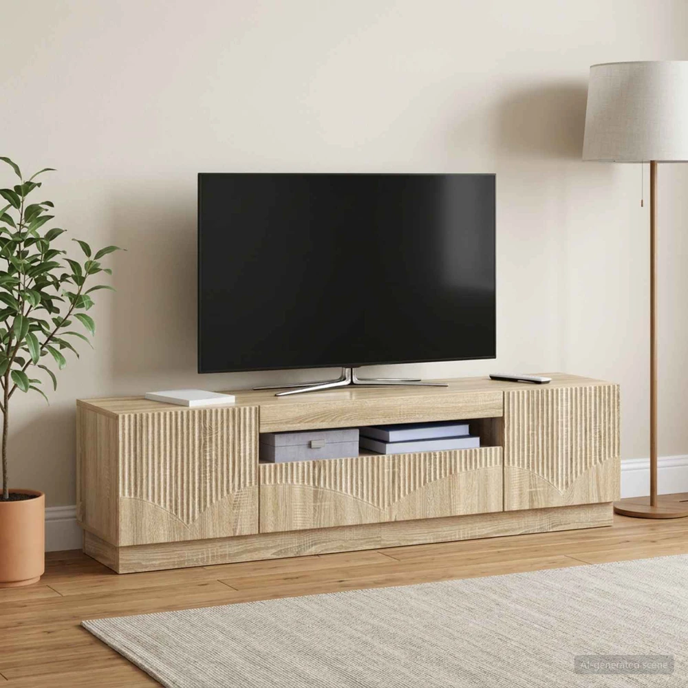 TV staliukas LED televizoriaus spintelė Sonoma ąžuolas Apdirbta mediena