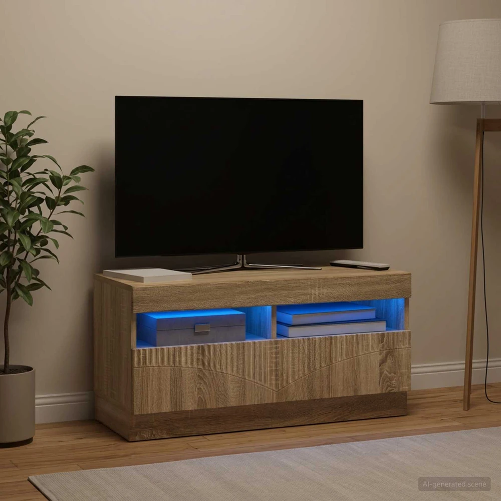 TV staliukas LED televizoriaus spintelė Sonoma ąžuolas Apdirbta mediena