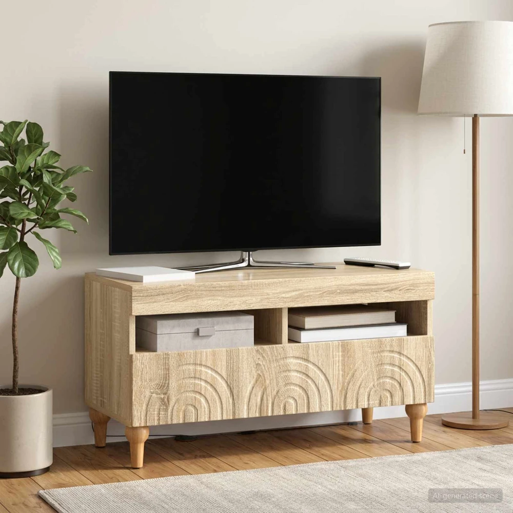 TV staliukas LED televizoriaus spintelė Sonoma ąžuolas Apdirbta mediena