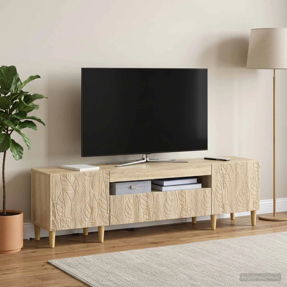TV staliukas LED televizoriaus spintelė Sonoma ąžuolas Apdirbta mediena