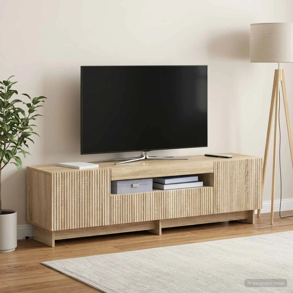 TV staliukas LED televizoriaus spintelė Sonoma ąžuolas Apdirbta mediena