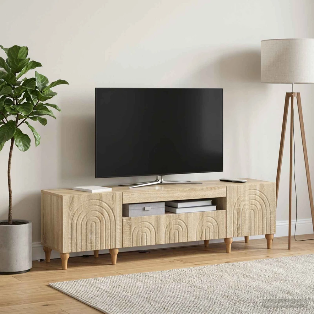 TV staliukas LED televizoriaus spintelė Sonoma ąžuolas Apdirbta mediena