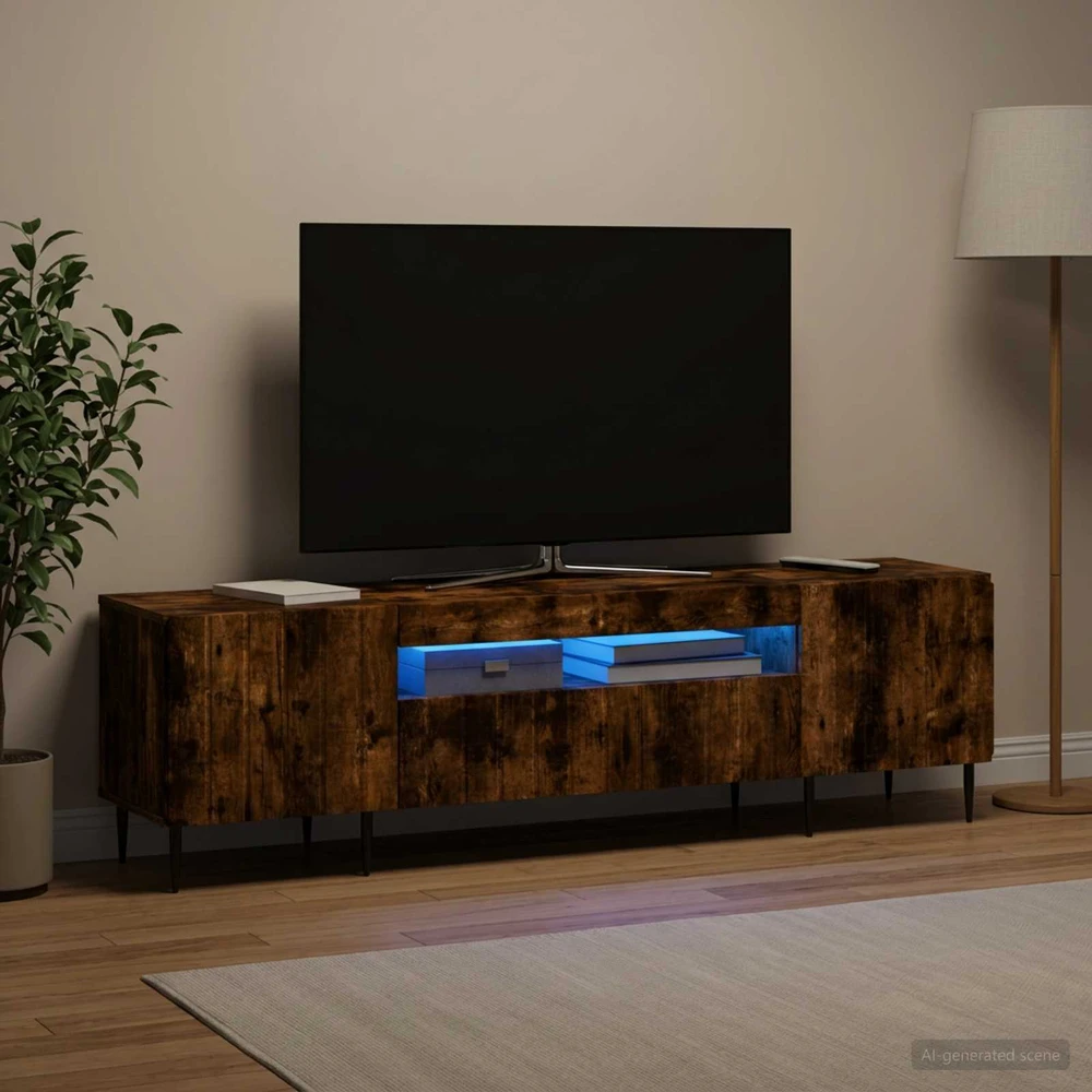 TV staliukas LED televizoriaus spintelė ZWOLLE Dūminio ąžuolo