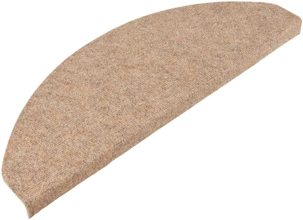 Lipnūs laiptų kilimėliai, 15vnt., smėlio spalvos, 65x22,5x3,5cm