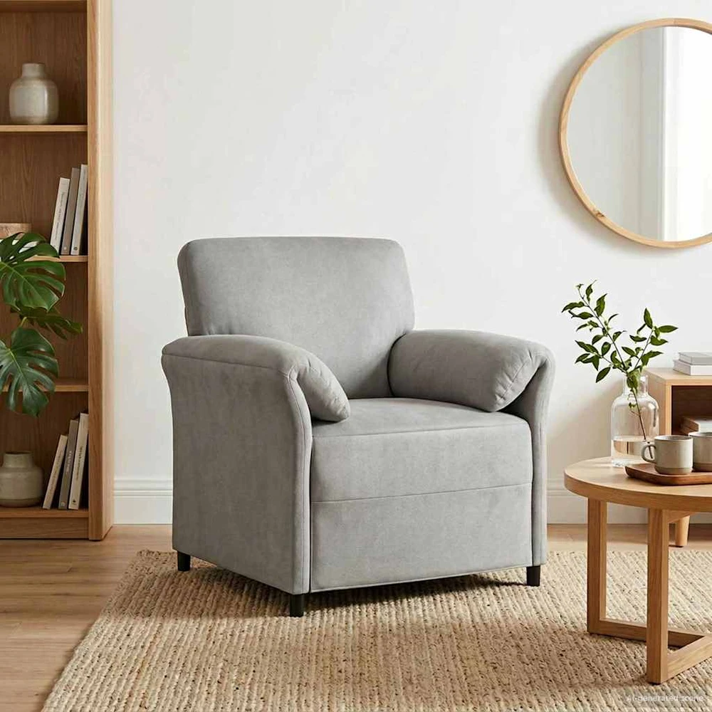 1 vietos sofa Šviesiai pilka 88 x 83 x 95 cm Aksomas