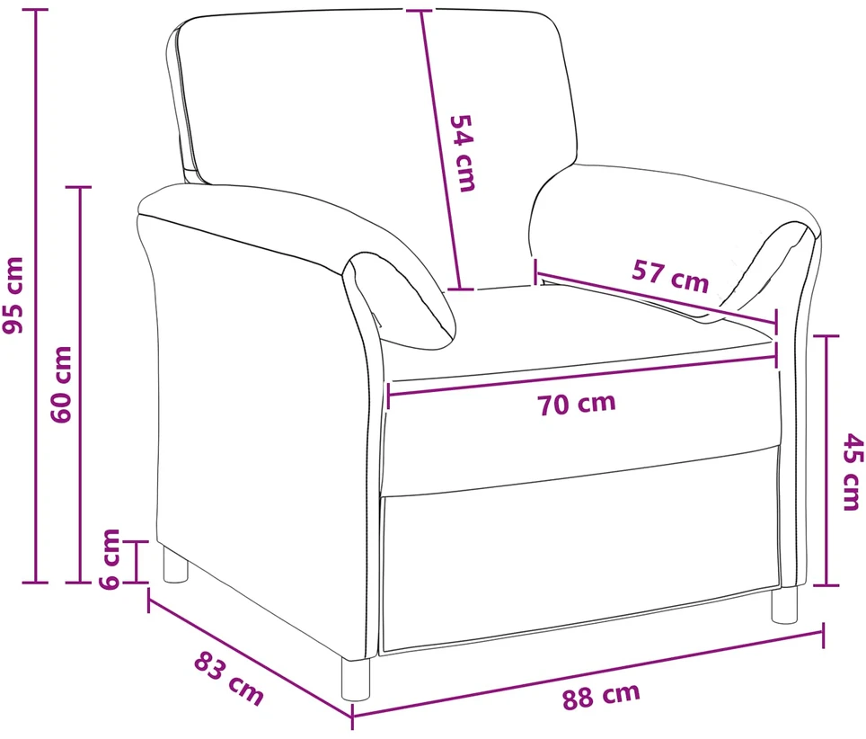 1 vietos sofa Tamsiai pilka 88 x 83 x 95 cm Aksomas