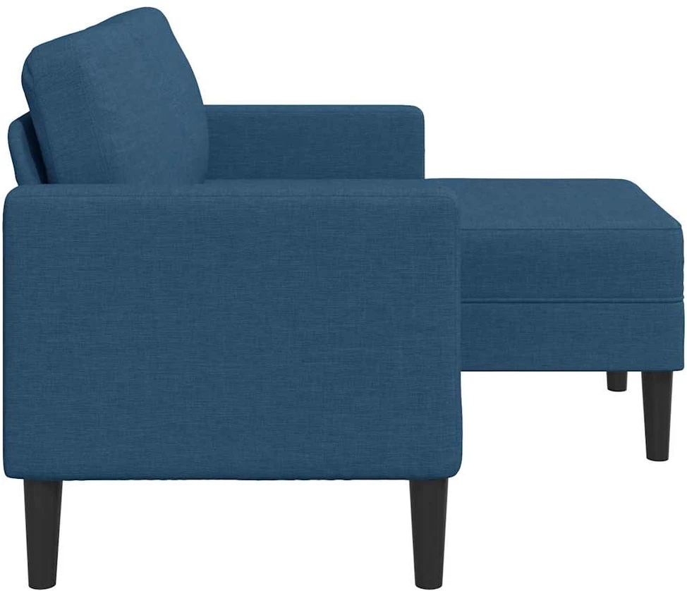 2-vietė sofa su L formos mėlynu 125 cm audiniu