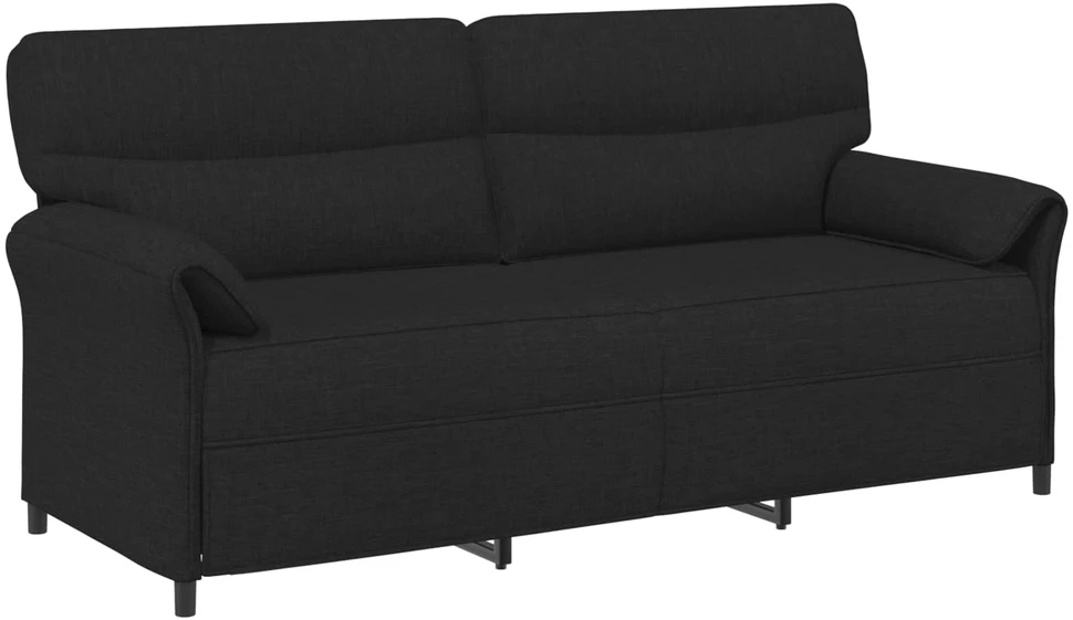 3-Vietis Sofa Juoda 198 x 83 x 95 cm Audinys