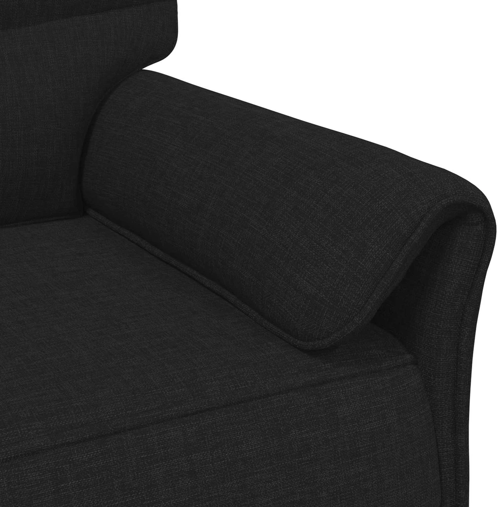 3-Vietis Sofa Juoda 198 x 83 x 95 cm Audinys