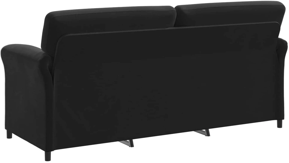 3-Vietis Sofa Juoda 198 x 83 x 95 cm Aksomas