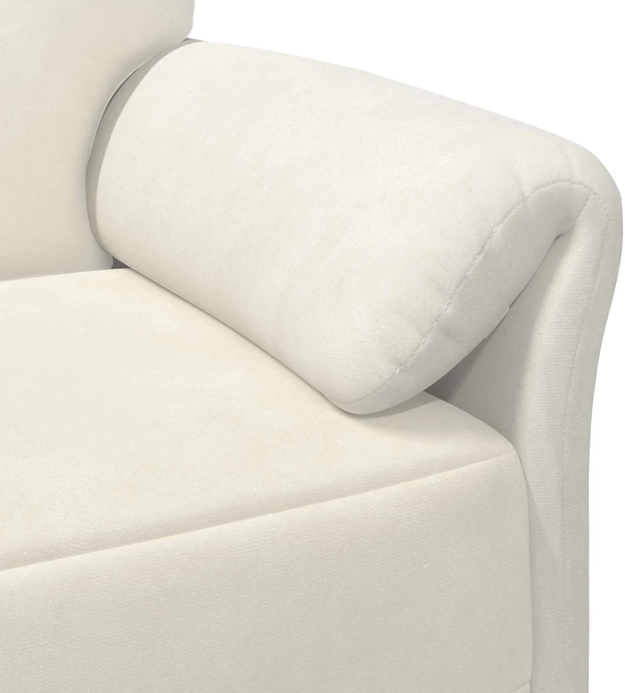 3-Vietis Sofa Kreminė 198 x 83 x 95 cm Aksomas