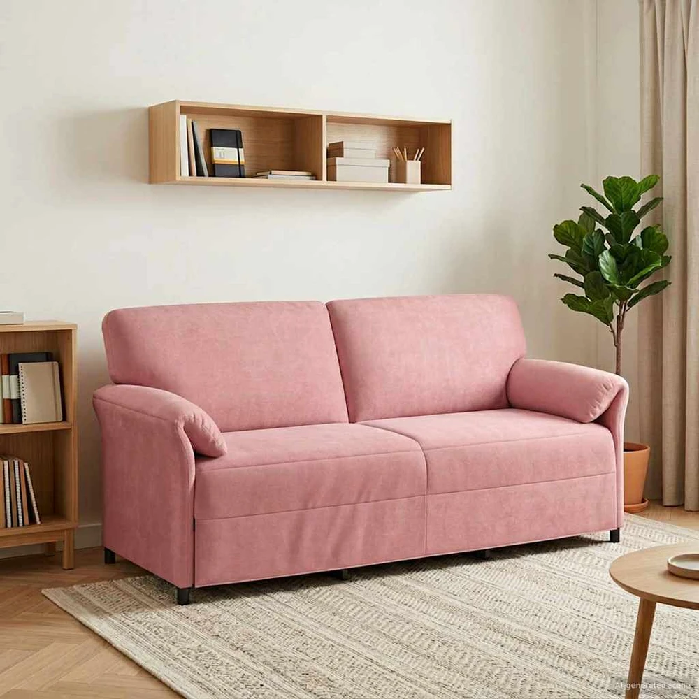3-Vietis Sofa Rožinė 198 x 83 x 95 cm Aksomas