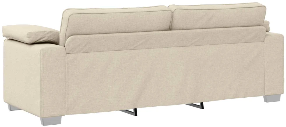 3-Vietis Sofa Smėlio 220 cm Lino mišinio audinys