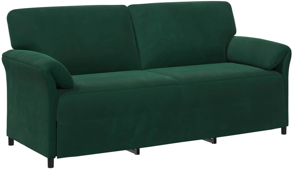 3-Vietis Sofa Tamsiai žalia 198 x 83 x 95 cm Aksomas