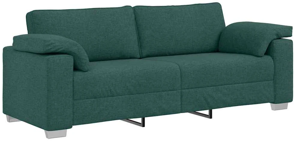 3-Vietis Sofa Tamsiai žalia 220 cm audinys