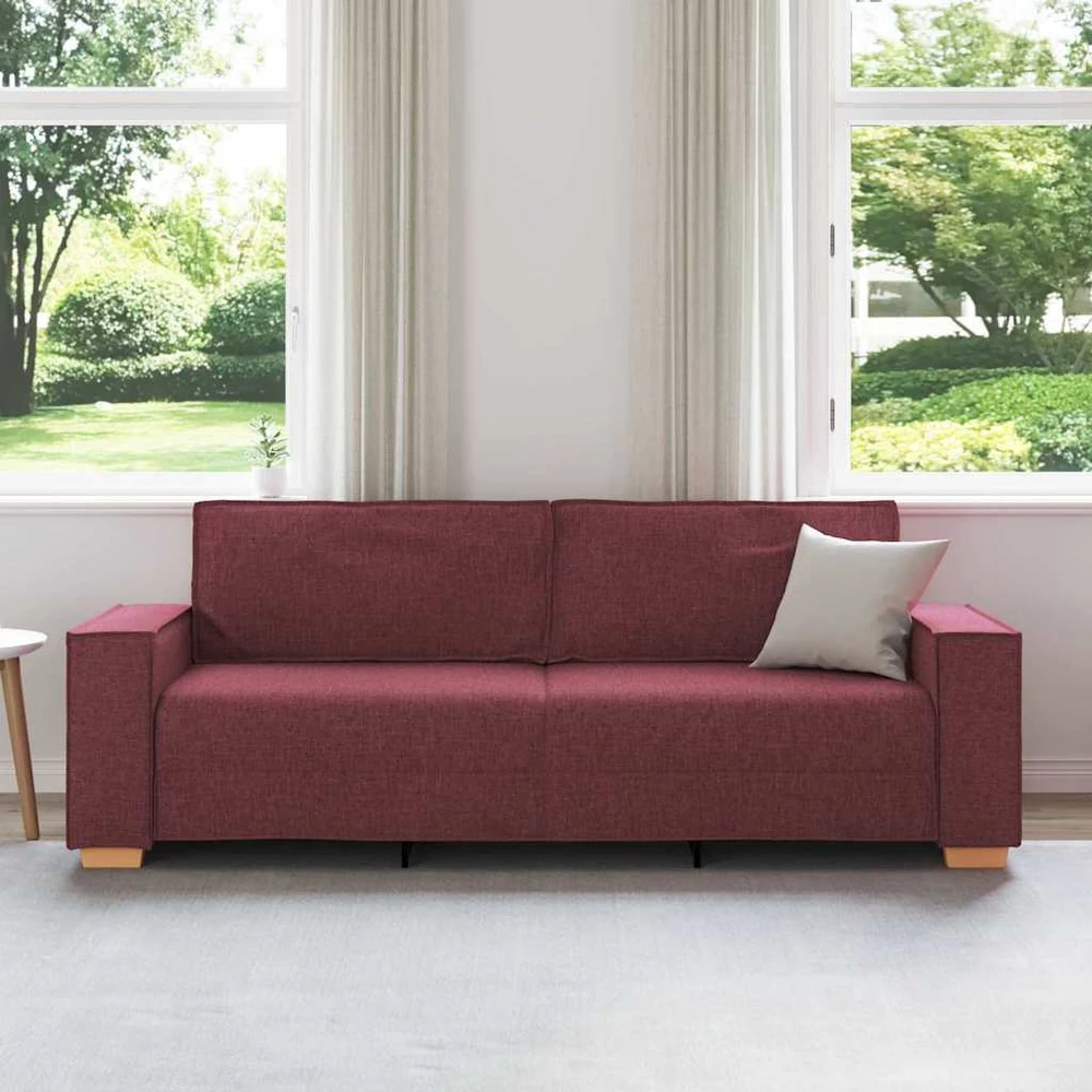3-Vietis Sofa Vyno raudona 220 cm audinys