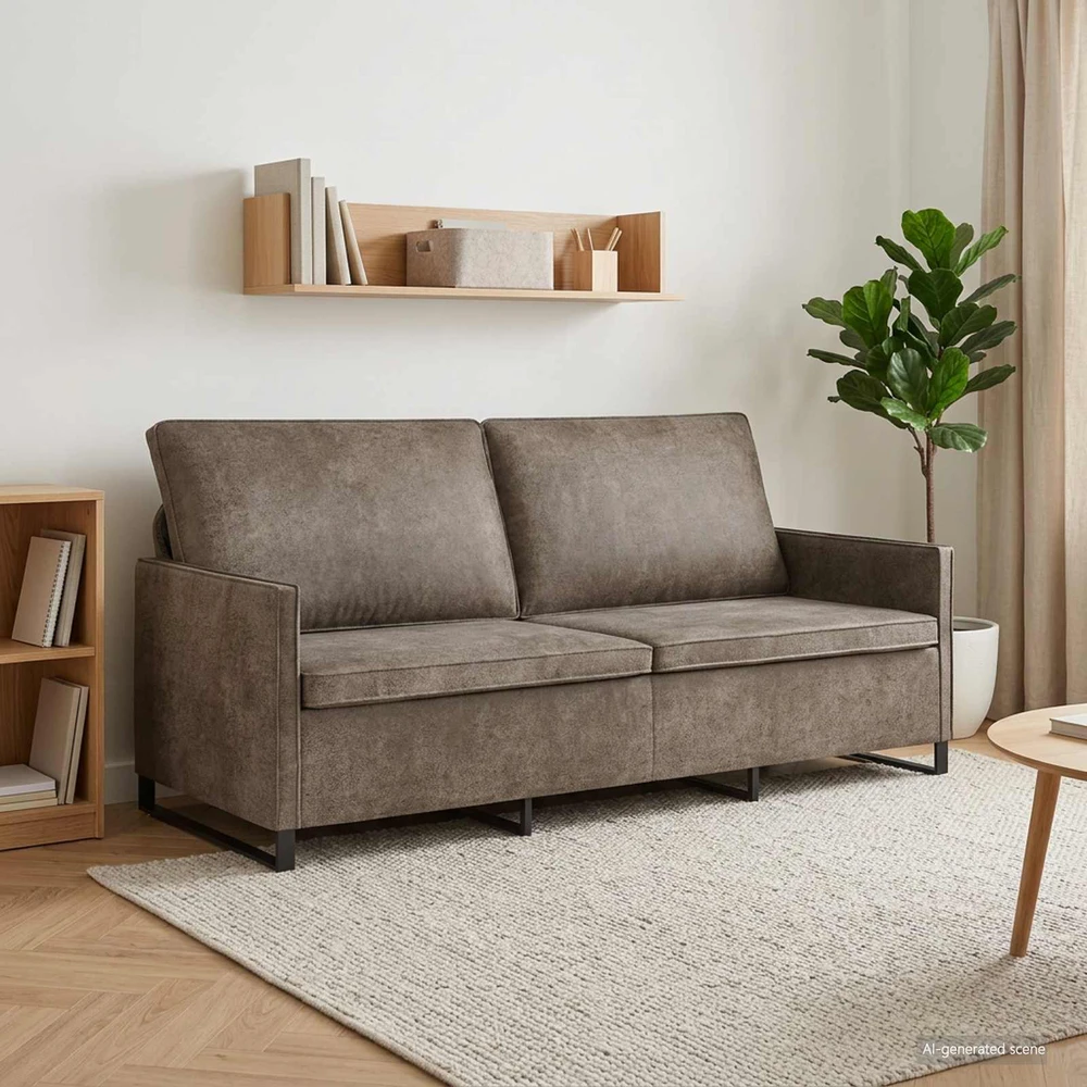 3 vietų sofa Tamsiai pilka 190 x 81 x 82 cm Dirbtinė zomša