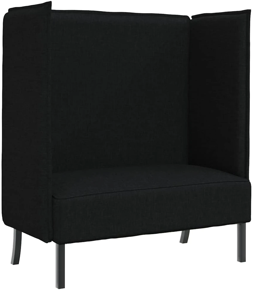 Aukštos nugaros sofa 101cm Juoda audinys