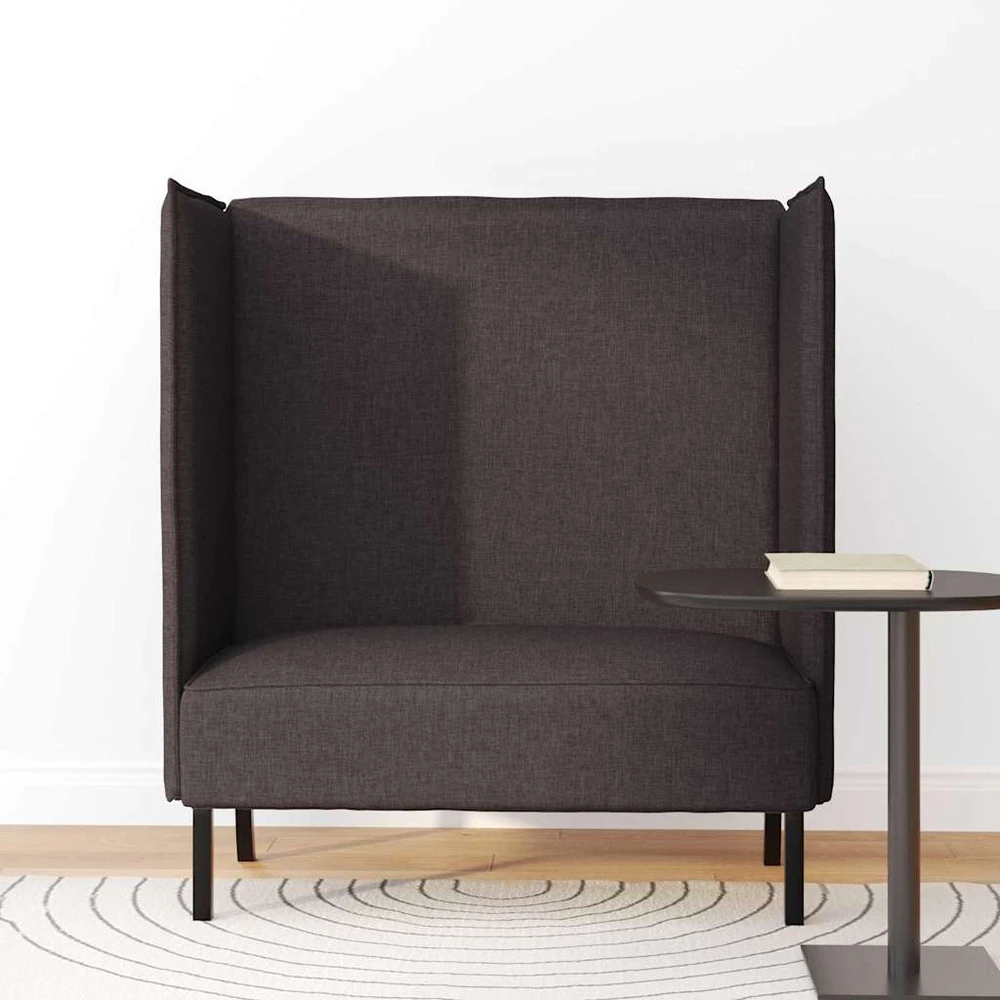 Aukštos nugaros sofa 101cm Tamsiai ruda audinys