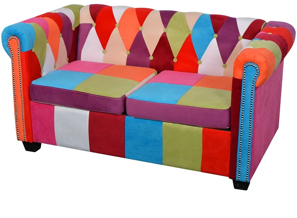 Chesterfield dvivietė sofa, audinys