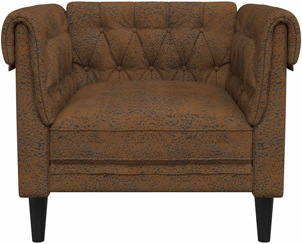 Sofa Chesterfield krėslas, rudos spalvos, audinys