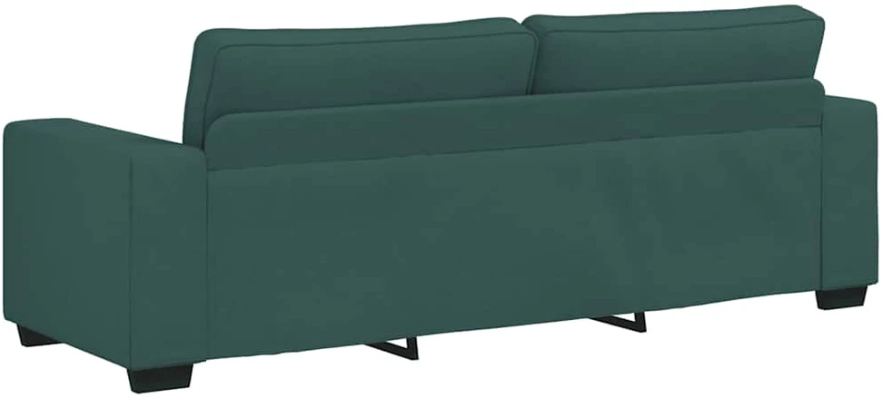 Sofa Dviejų dalių sofos komplektas su pagalvėlėmis, tamsiai žalias audinys