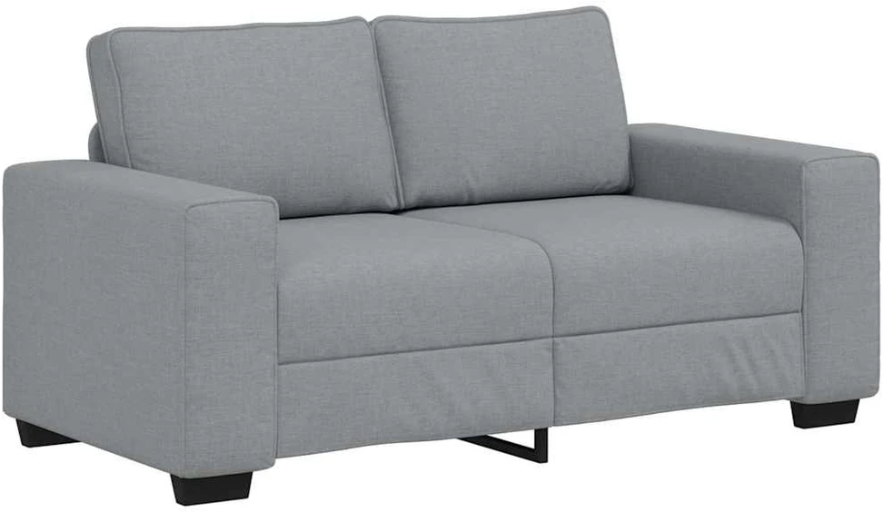 Sofa Dviejų dalių sofos komplektas su pagalvėlėmis, šviesiai pilkas audinys