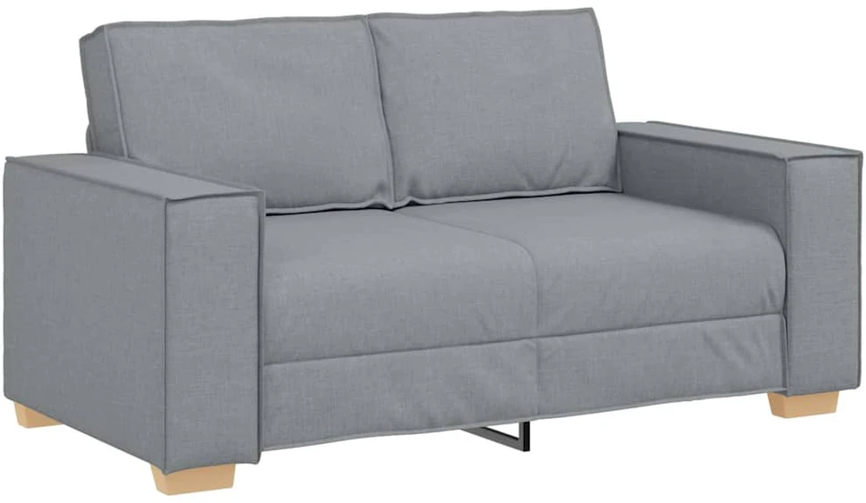 Sofa Dviejų dalių sofos komplektas su pagalvėlėmis, šviesiai pilkas audinys