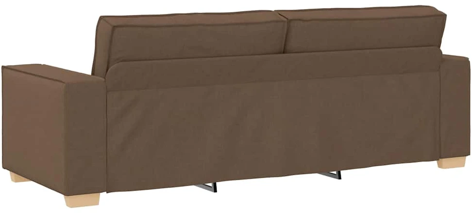 Sofa Dviejų dalių sofos komplektas su pagalvėlėmis, rudas audinys