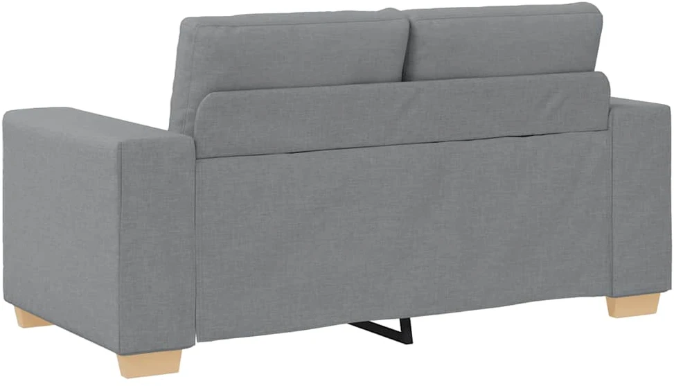 Sofa Dviejų dalių sofos komplektas su pagalvėlėmis, šviesiai pilkas audinys