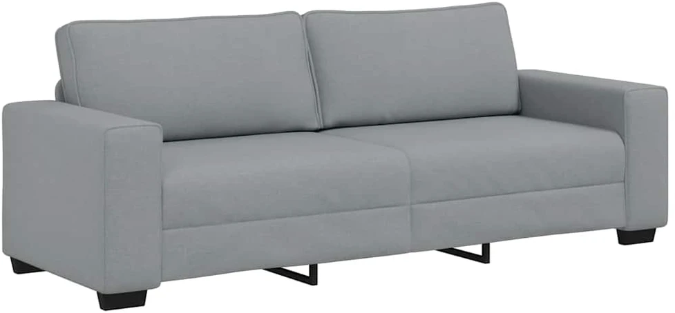 Sofa Dviejų dalių sofos komplektas su pagalvėlėmis, šviesiai pilkas audinys