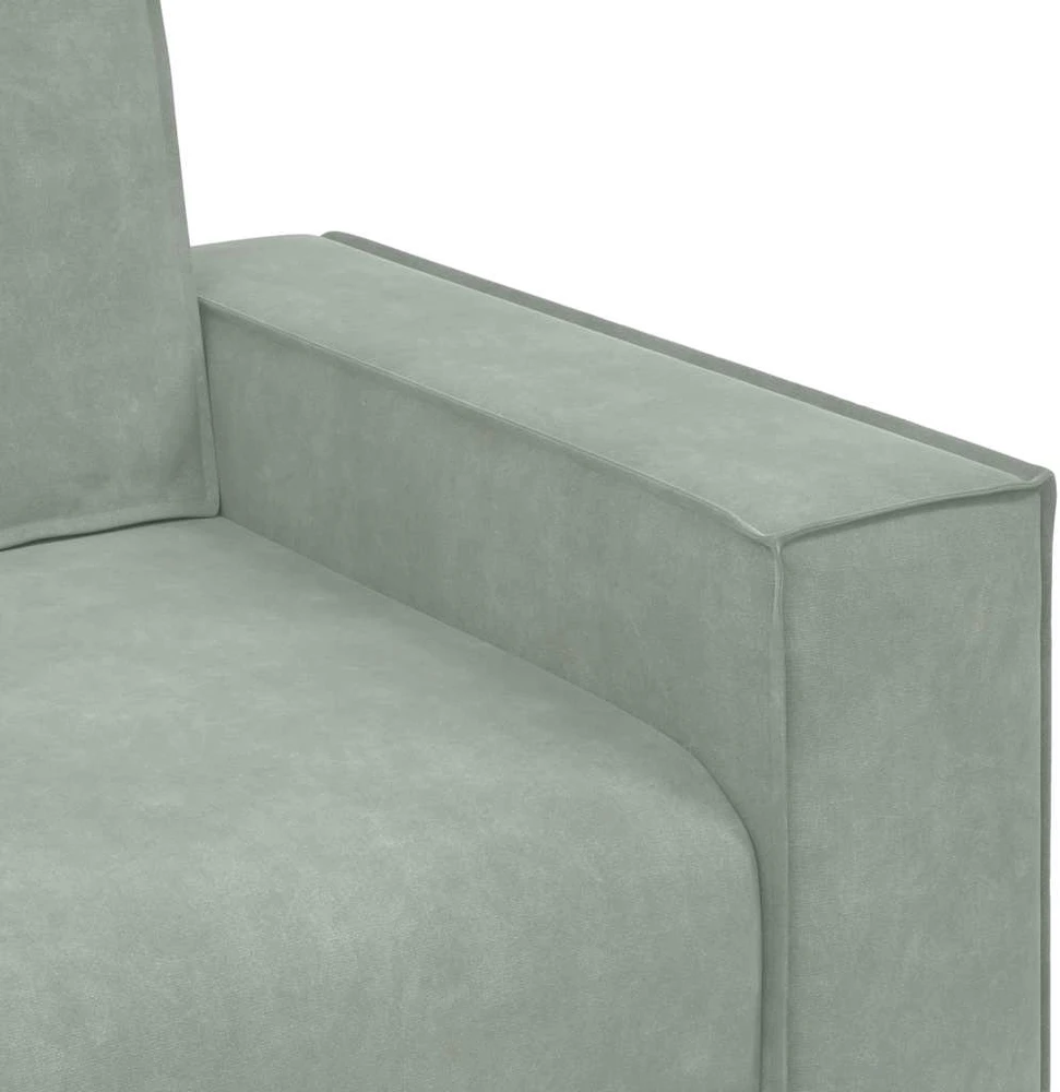 Sofa Dviejų dalių sofos komplektas su pagalvėlėmis, šviesiai pilkas aksomas