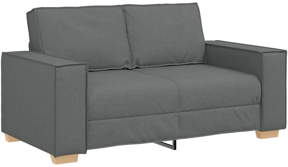 Sofa Dviejų dalių sofos komplektas su pagalvėlėmis, tamsiai pilkas audinys