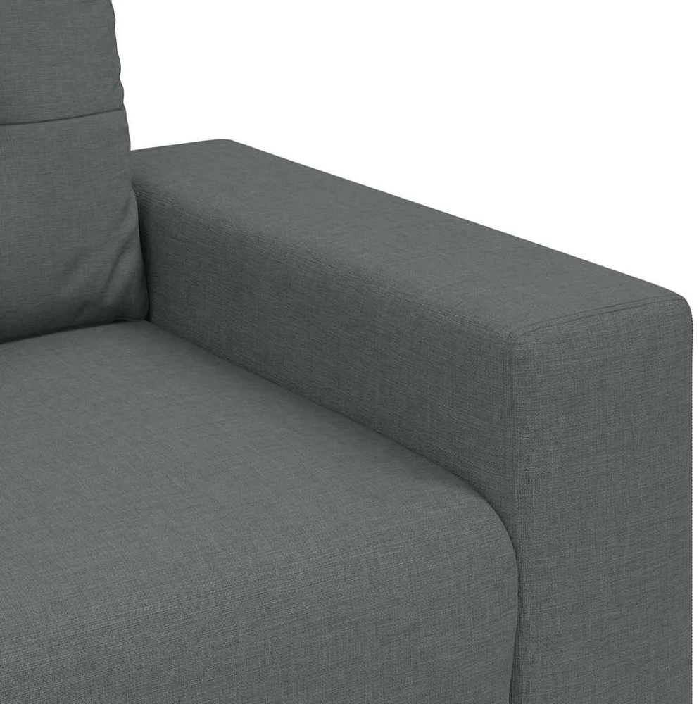 Sofa Dviejų dalių sofos komplektas su pagalvėlėmis, tamsiai pilkas audinys