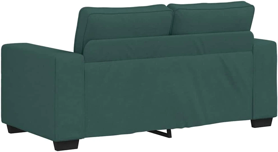 Sofa Dviejų dalių sofos komplektas su pagalvėlėmis, tamsiai žalias audinys