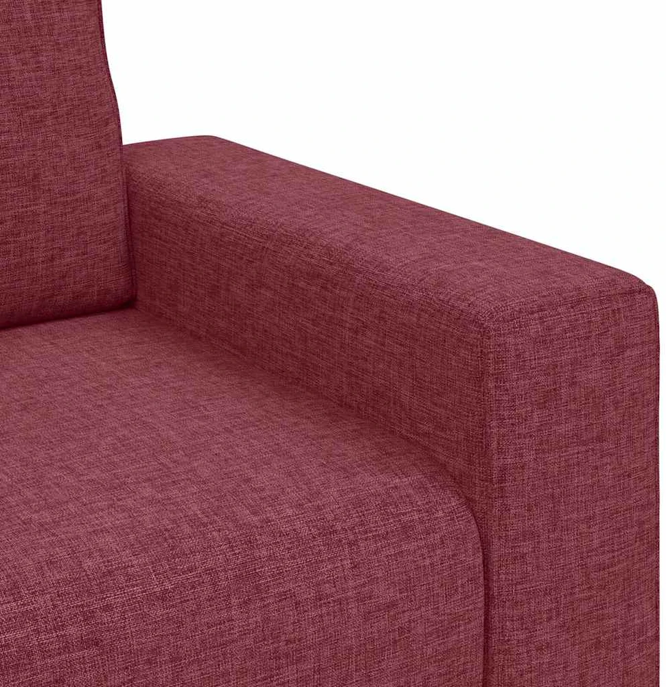 Sofa Dviejų dalių sofos komplektas su pagalvėlėmis, vyno raudonumo audinys