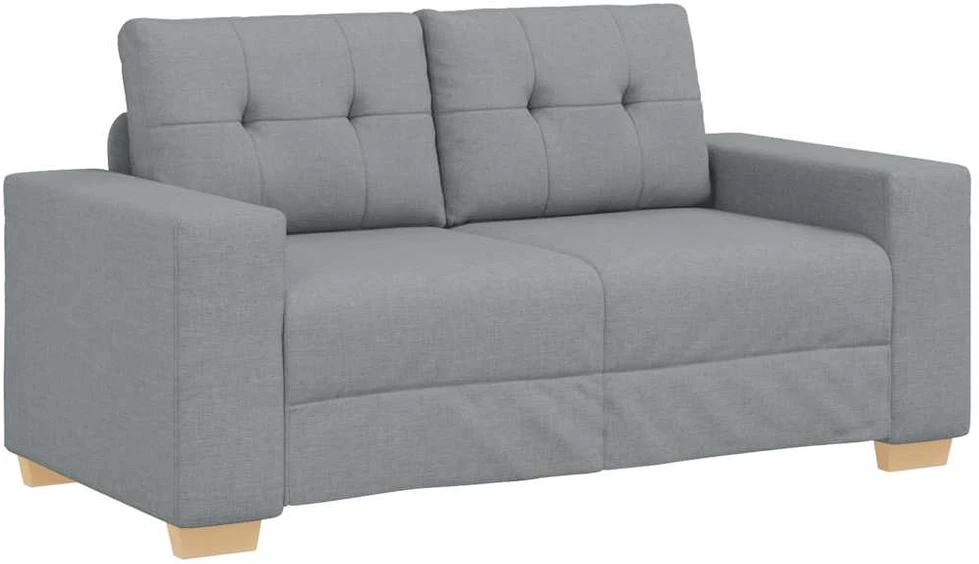 Sofa Dviejų dalių sofos komplektas su pagalvėlėmis, šviesiai pilkas audinys