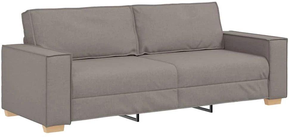 Sofa Dviejų dalių sofos komplektas su pagalvėlėmis, pilkai rudas audinys