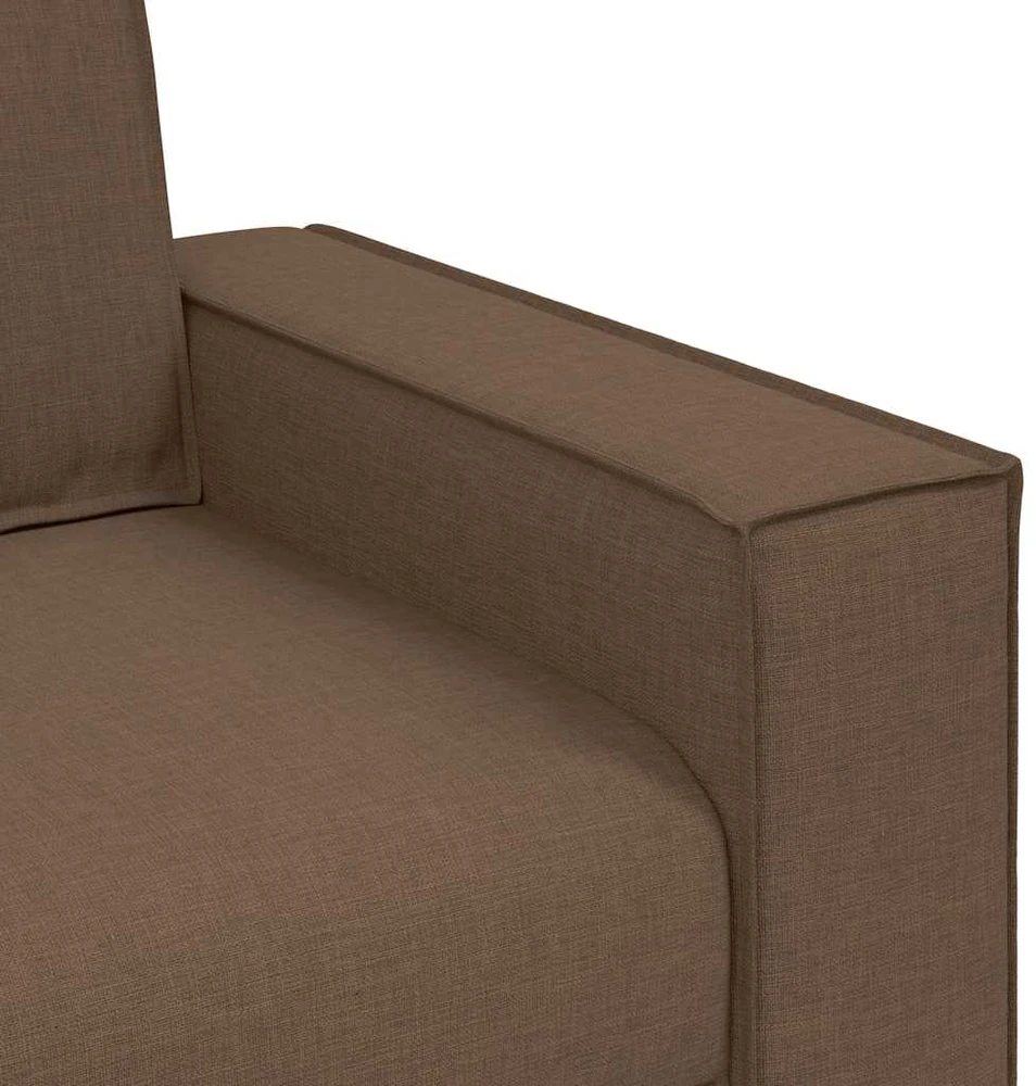Sofa Dviejų dalių sofos komplektas su pagalvėlėmis, rudas audinys