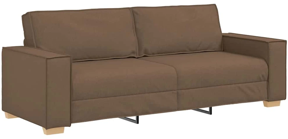 Sofa Dviejų dalių sofos komplektas su pagalvėlėmis, rudas audinys