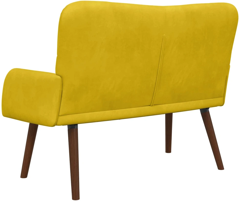 Dvitaškė sofa Geltona 115 x 61 x 87 cm Aksomas