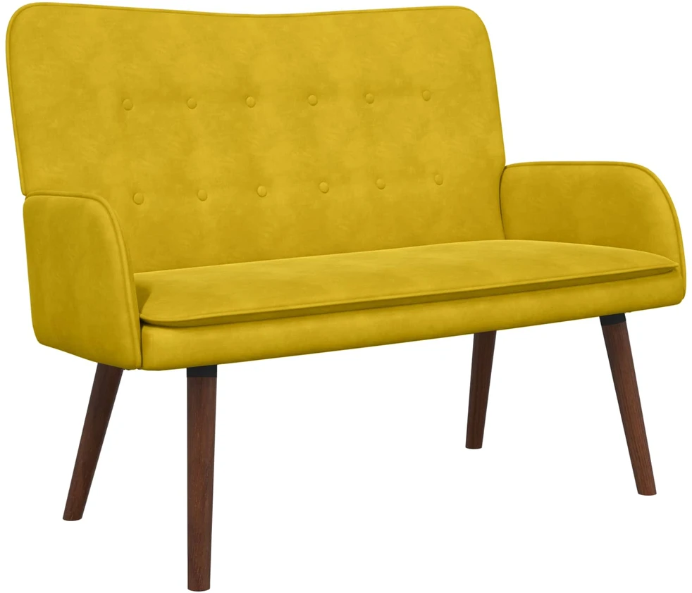 Dvitaškė sofa Geltona 115 x 61 x 87 cm Aksomas