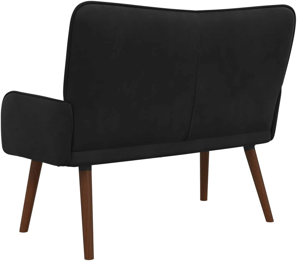 Dvitaškė sofa Juoda 115 x 61 x 87 cm Aksomas