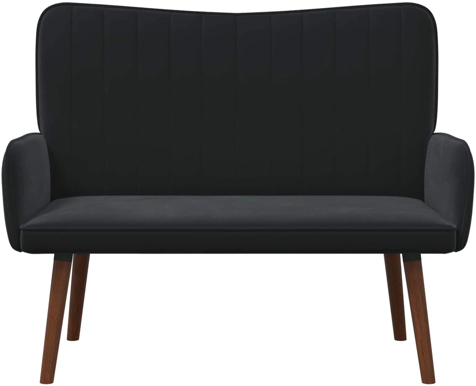 Dvitaškė sofa Juoda 115 x 61 x 87 cm Aksomas