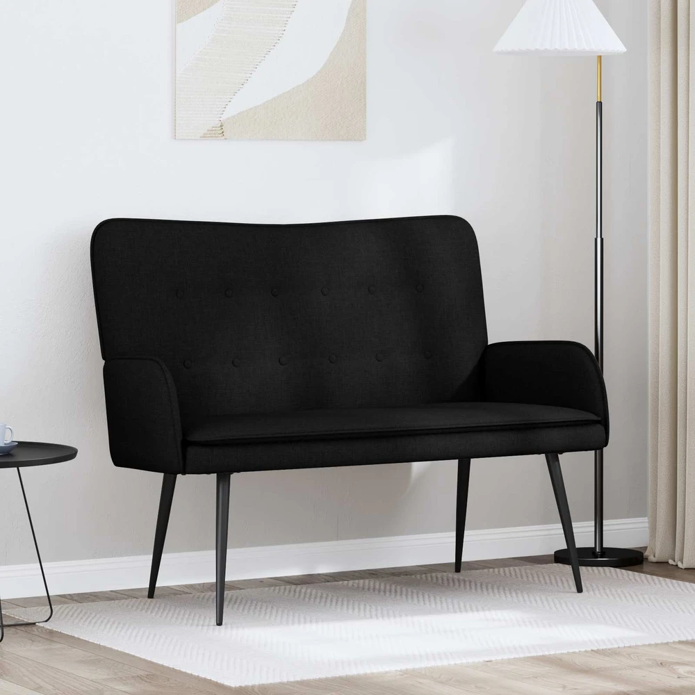 Dvitaškė sofa Juoda 115 x 61 x 87 cm Audinys
