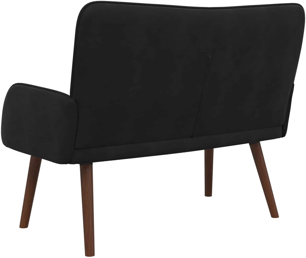 Dvitaškė sofa Juoda 115 x 61 x 87 cm Aksomas